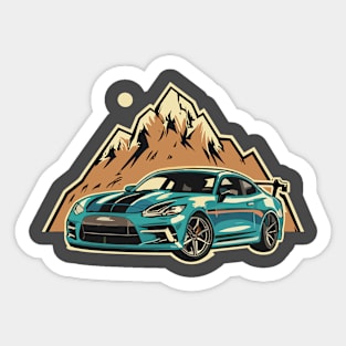 Car in Mountain classic Sticker